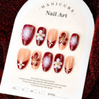 Press-On Nail Set Floral Shimmer Long-Lasting & Comfortable Fit