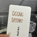 Press-On Nail Set Floral & Shimmer Multiple Sizes