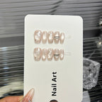 Press-On Nail Set Floral & Shimmer Multiple Sizes