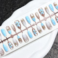 Press-On Nail Set Floral & Shimmer Reusable 24-Piece
