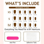 Press-On Nail Set Floral Shimmer Reusable Adhesive Sheets