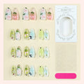 Press-On Nail Set Floral Shimmer Reusable Adhesive Sheets