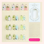 Press-On Nail Set Floral Shimmer Reusable Adhesive Sheets