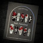 Press-On Nail Set Floral Shimmer & Strong Adhesive