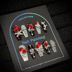 Press-On Nail Set Floral Shimmer & Strong Adhesive