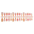 Press-On Nail Set Floral Shiny Accents Includes Glue
