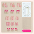 Press-On Nail Set Floral & Soft Pink Gradient 24-Piece