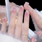 Press-On Nail Set Floral Sparkle Easy Apply
