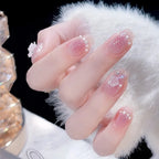 Press-On Nail Set Floral Sparkle Easy Apply