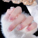 Press-On Nail Set Floral Sparkle Easy Apply