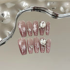 Press-On Nail Set Floral Sparkle & Salon-Quality
