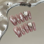 Press-On Nail Set Floral Sparkle & Salon-Quality
