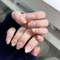 Press-On Nail Set Floral & Sparkling Easy Application