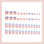 Press-On Nail Set Floral Spring Motifs Includes Tools