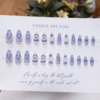 Press-On Nail Set Floral Stiletto Easy Application