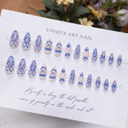Press-On Nail Set Floral Stiletto Easy Application