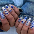 Press-On Nail Set Floral Stiletto Easy Application