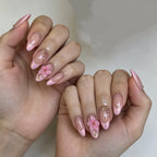 Press-On Nail Set Floral Stiletto Self-Adhesive