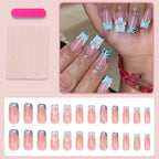 Press-On Nail Set Floral & Trendy Long-Lasting Wear