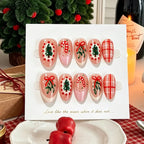 Press-On Nail Set Floral Twenty-Four Nails Pre-Applied Jelly Glue