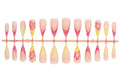 Press-On Nail Set Floral & Wave Flexible Waterproof