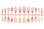 Press-On Nail Set Floral & Wave Flexible Waterproof