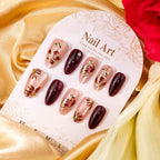Press-On Nail Set Flower Embellished Almond & Stiletto