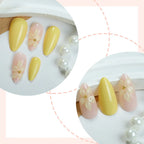 Press-On Nail Set Flower-Embellished Lightweight & Comfortable