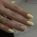 Press-On Nail Set Flower-Embellished Lightweight & Comfortable