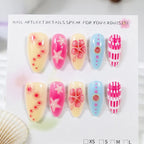 Press-On Nail Set Flower & Star Designs Stickers Included