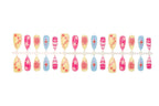 Press-On Nail Set Flower & Star Designs Stickers Included