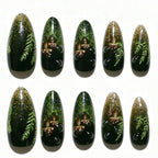 Press-On Nail Set Forest-Inspired Non-Toxic Adhesive Included