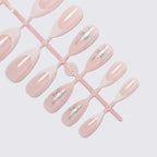 Press-On Nail Set French Design & Rhinestone Accents