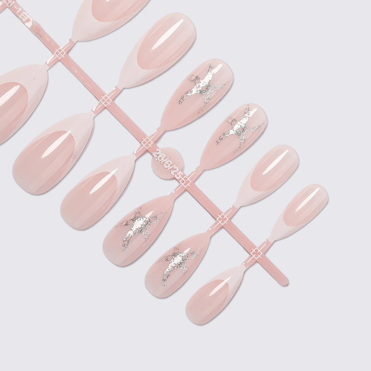 Press-On Nail Set French Design & Rhinestone Accents