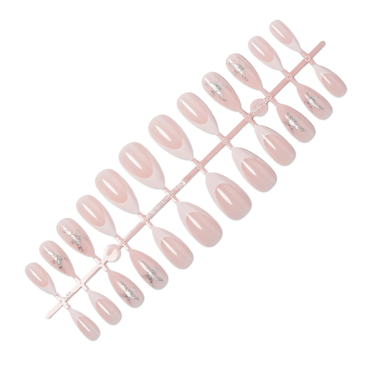 Press-On Nail Set French Design & Rhinestone Accents