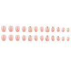 Press-On Nail Set French Tip Butterfly Accents Reusable
