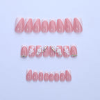 Press-On Nail Set French Tip & Floral Reusable