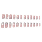 Press-On Nail Set French Tip & Glitter 24-Piece