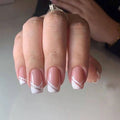 Press-On Nail Set French Tip & Glitter Easy Application