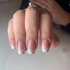 Press-On Nail Set French Tip & Glitter Easy Application