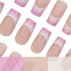 Press-On Nail Set French Tip Glitter Reusable