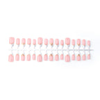 Press-On Nail Set French Tip & Gold Accents Reusable