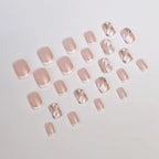 Press-On Nail Set French Tip Gold & Black