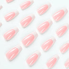 Press-On Nail Set French Tip Lightweight Adhesive