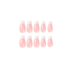 Press-On Nail Set French Tip Lightweight Adhesive