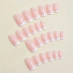 Press-On Nail Set French Tip No Glue Reusable Multiple Sizes