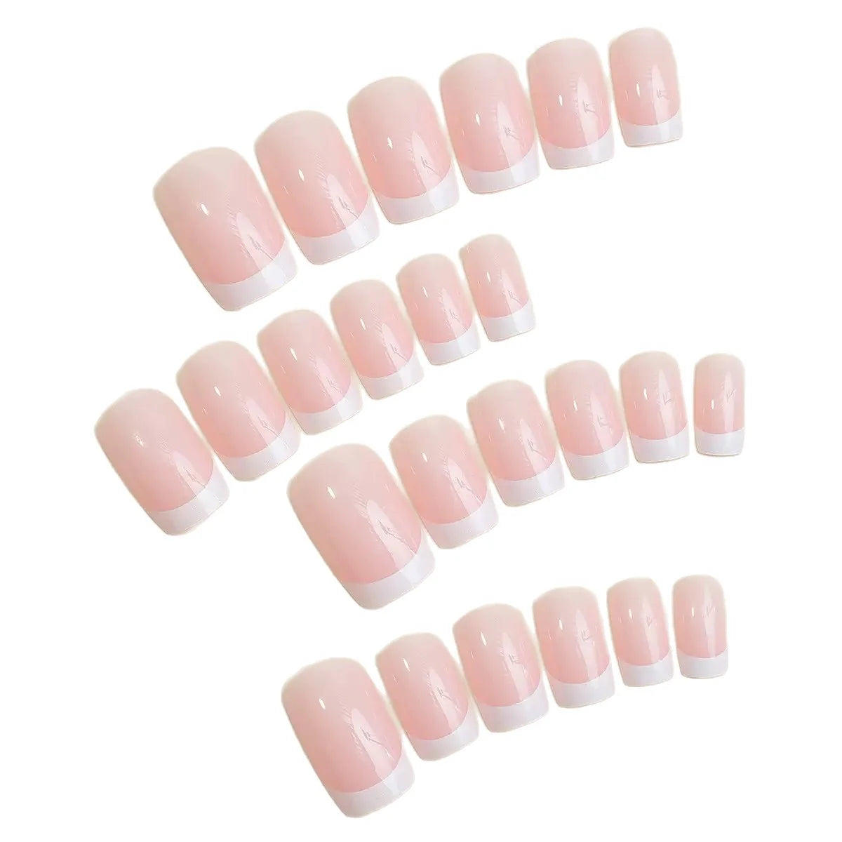 Press-On Nail Set French Tip No Glue Reusable Multiple Sizes