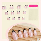 Press-On Nail Set French Tip Nude & Black