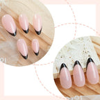 Press-On Nail Set French Tip Nude & Black