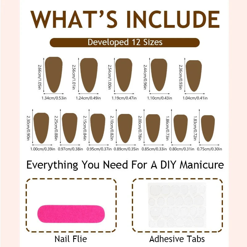 Press-On Nail Set French Tip Nude & Black
